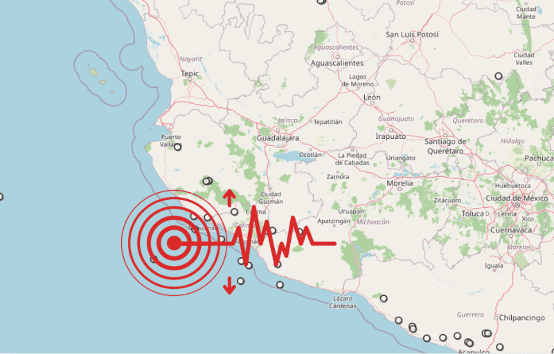 &nbsp;Sismos en Jalisco. ESPECIAL / SSN