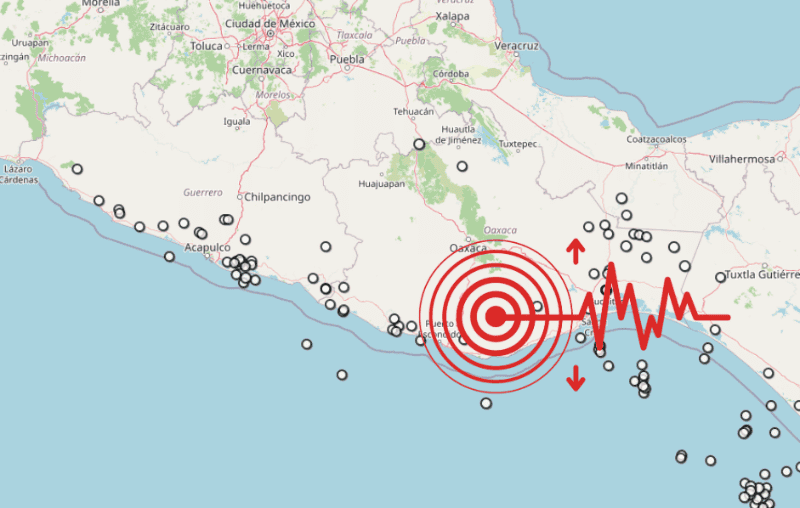 &nbsp;Sismo en Oaxaca. ESPECIAL / SSN