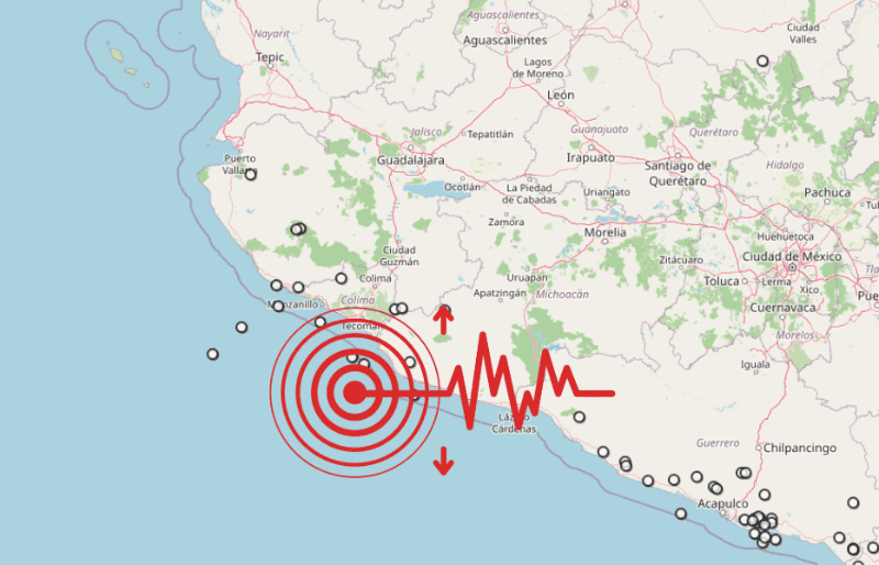 &nbsp;Sismo en Colima. ESPECIAL / SSN