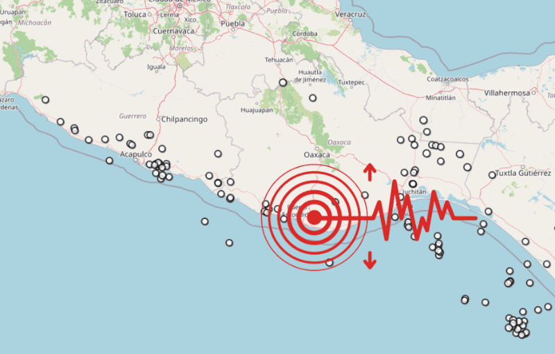 &nbsp;Sismo en Oaxaca. ESPECIAL / SSN