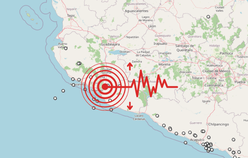 &nbsp;Sismo en Colima. ESPECIAL / SSN