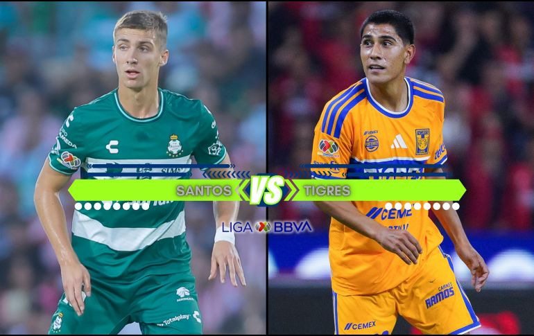 Santos y Tigres llegan comprometidos por su situación en la Tabla General. ESPECIAL / IMAGO7 y CANVA