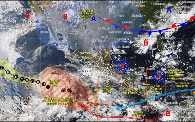 El calor extremo persistirá en el norte, con temperaturas superiores a 45 grados en algunas regiones. ESPECIAL/SMN.