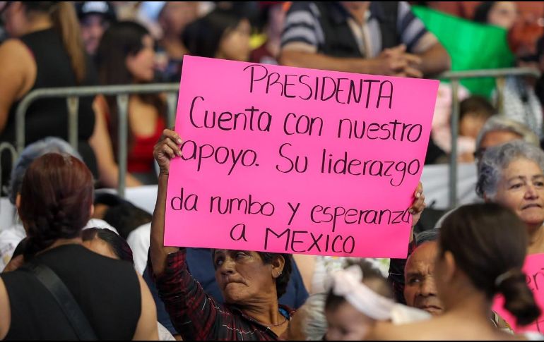 La presidenta Claudia Sheinbaum Pardo destacó los programas sociales y trabajos realizados en Jalisco. EL INFORMADOR / A. NAVARRO