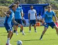 Noa Lang y Kevin De Bruyne durante el entrenamiento del Naóli en  Castel Volturno. EFE/C. Fusco