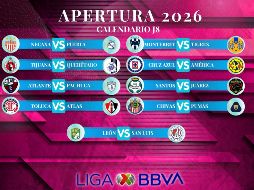 América, Cruz Azul, Monterrey y Tigres protagonizarán algunos de los partidos más esperados de la Jornada 8 del Apertura 2026 de la Liga MX. ESPECIAL / CANVA