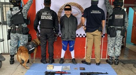 En el operativo también participó el escuadrón canino K9 de la Secretaría de Seguridad del Estado. ESPECIAL