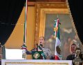 Claudia Sheinbaum Pardo protagonizó varios momentos icónicos en su primer Grito y hay mucha expectativa de lo que pasará en la segunda edición de la ceremonia. AFP/ARCHIVO