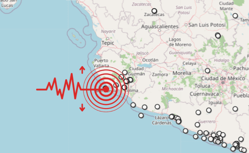Sismo en Jalisco. ESPECIAL / SSN&nbsp;