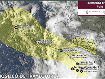 La tormenta tropical "Polo" avanza por el Pacífico mexicano con potencial de convertirse en huracán categoría 3. ESPECIAL/X/ @conagua_clima