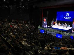 El alcalde de Chapala, Alejandro Aguirre, brindó su quinto informe de gobierno este jueves. EL INFORMADOR/J. Acosta
