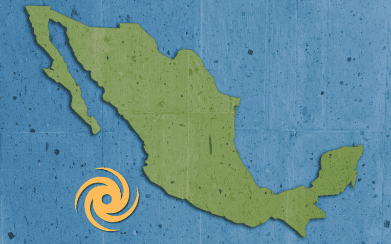 La tormenta tropical “Rachel” se localizó a unos 485 kilómetros al suroeste de Acapulco, en el estado de Guerrero, y al sur de Manzanillo, Colima. ESPECIAL / CANVA