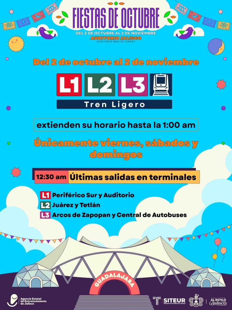 &nbsp;Durante estos fines de semana, las operaciones concluirán hasta la 1:00 de la mañana. ESPECIAL/Siteur