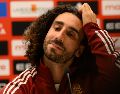Cucurella, concentrado con la Selección Española, defendió el proceso de transición en el Real Madrid y celebró la presencia de más compañeros de equipo. EFE/E. Alonso