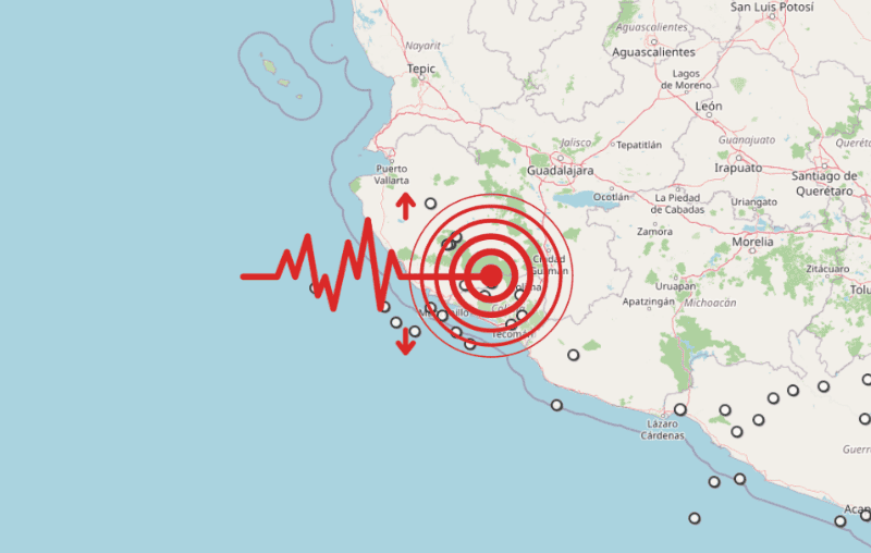 &nbsp;Sismo en Jalisco. ESPECIAL / SSN