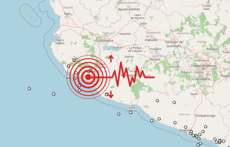 &nbsp;Sismo en Colima. ESPECIAL / SSN