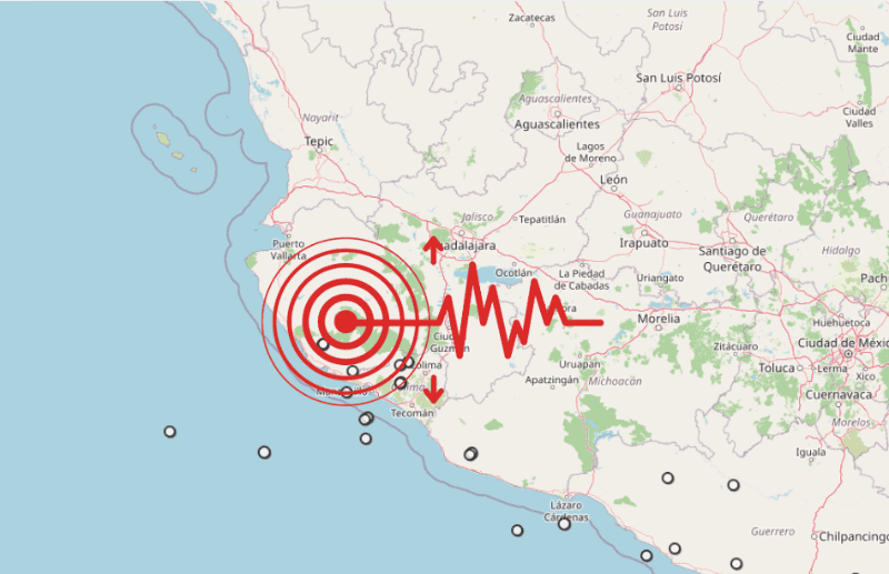 &nbsp;Sismo en Jalisco. ESPECIAL / SSN