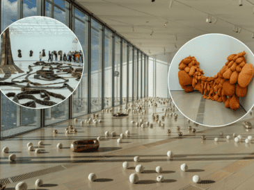 La exhibición ofrece una panorámica de su carrera desde los años noventa hasta la actualidad, abarcando la escultura, la pintura, la instalación y el video. EFE / R. AGUILERA
