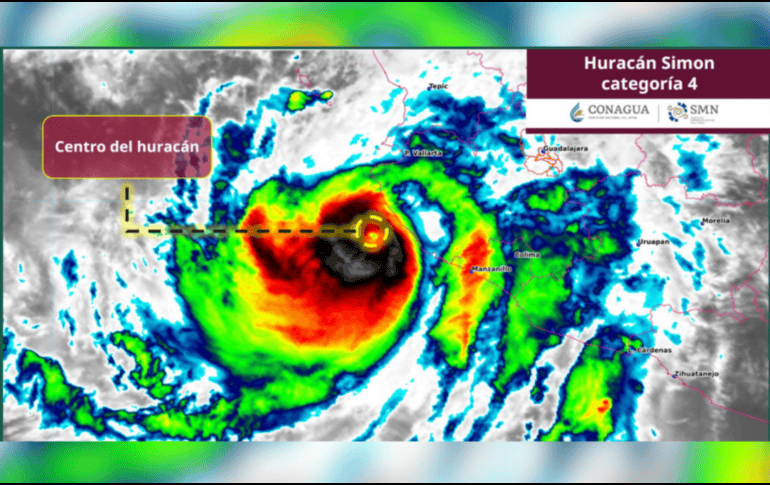 La evolución del huracán y los cambios en su trayectoria e intensidad serán determinantes para las condiciones meteorológicas de las próximas horas en el occidente de México. CONAGUA