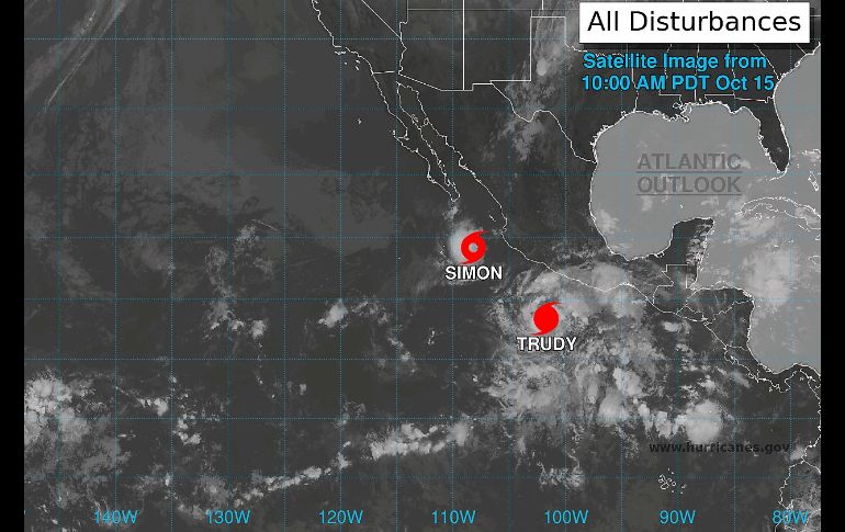 El huracán “Trudy”, de categoría 1, amenaza las costas del Pacífico mexicano. EFE/NOAA