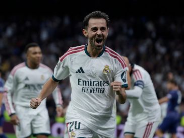Bernardo Silva. El portugués abrió el marcador ante Leipzig con su primer gol como jugador del Real Madrid y encaminó la tercera victoria merengue en la Champions League. EFE/J. Martín