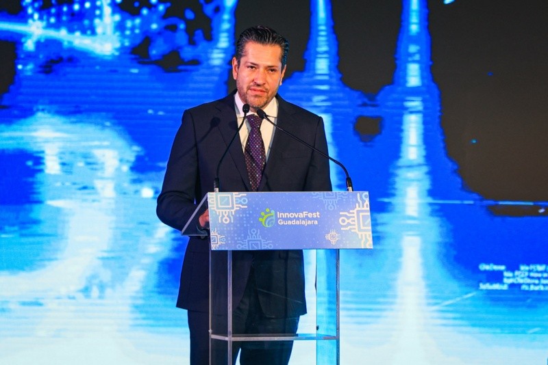 &nbsp; Mauro Garza durante el acto inaugural del InnovaFest 2026 Guadalajara. EL INFORMADOR/J. Acosta
