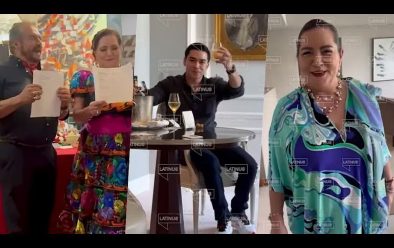 En los videos aparecen el contratista José Alfredo Hernández Casillas, Guadalupe Taddei y su hijo Jorge Francisco Piñeda. CAPTURA DE VIDEO