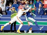 El receptor de los Seahawks fue una auténtica pesadilla para la defensiva de los Chiefs. AP