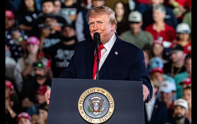 Durante su discurso, Trump agradeció al Gobierno de Venezuela la firma de un jugoso acuerdo petrolero. EFE/L. Brett
