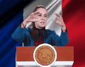 La Presidenta Claudia Sheinbaum respondió a la candidata ultraderechista, Marine Le Pen, quien dijo que "no dejará que Francia caiga en la mexicanización con los cárteles. EFE / M. Guzmán