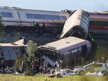 Conoce el minuto a minuto del trágico choque de trenes en Urda, Toledo. EFE/I. Herrero