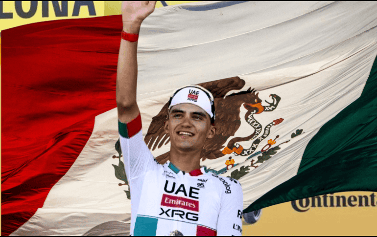 Dentro de esta prestigiosa terna, el mexicano compite contra figuras como el esloveno Tadej Pogacar, actual número uno del mundo, el danés Jonas Vingegaard y el belga Remco Evenepoel. EFE/EPA/Y. Valat ESPECIAL/Canva