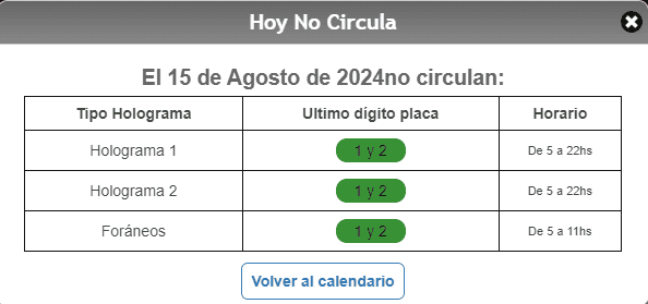  Estos autos son los que deberán descansar mañana. CORTESÍA / Hoy No Circula.   