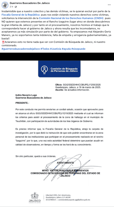  FACEBOOK / Guerreros Buscadores de Jalisco