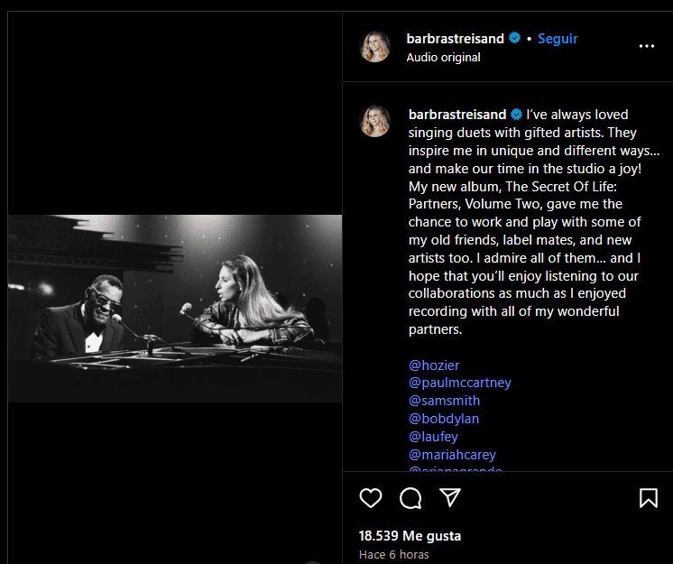  ESPECIAL / IG / @barbrastreisand