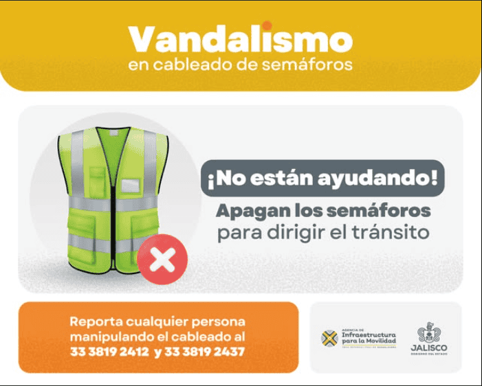 La Agencia afirma haber detectado que personas desconectan los semáforos para pedir dinero por dirigir el tránsito. FB / AMIM 