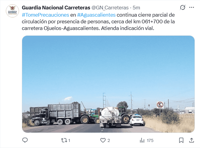  Publicación de la GN. X / @GN_Carreteras
