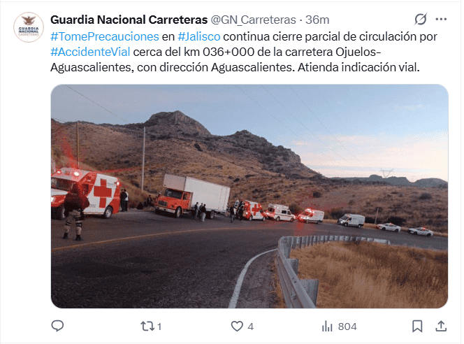  Publicación de la GN. X / @GN_Carreteras