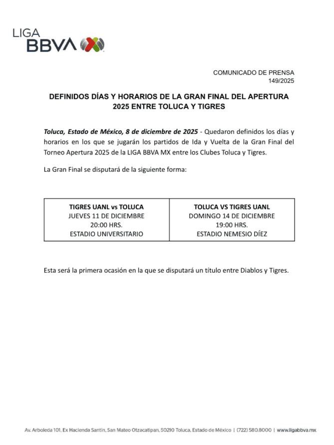  Esta será la primera ocasión en que Tigres y Diablos se disputarán un título. X / @LigaBBVAMX