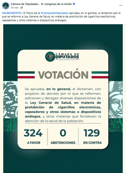 FACEBOOK / Cámara de Diputados - H. Congreso de la Unión  