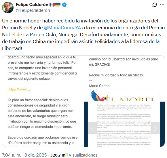  X  / @FelipeCalderon