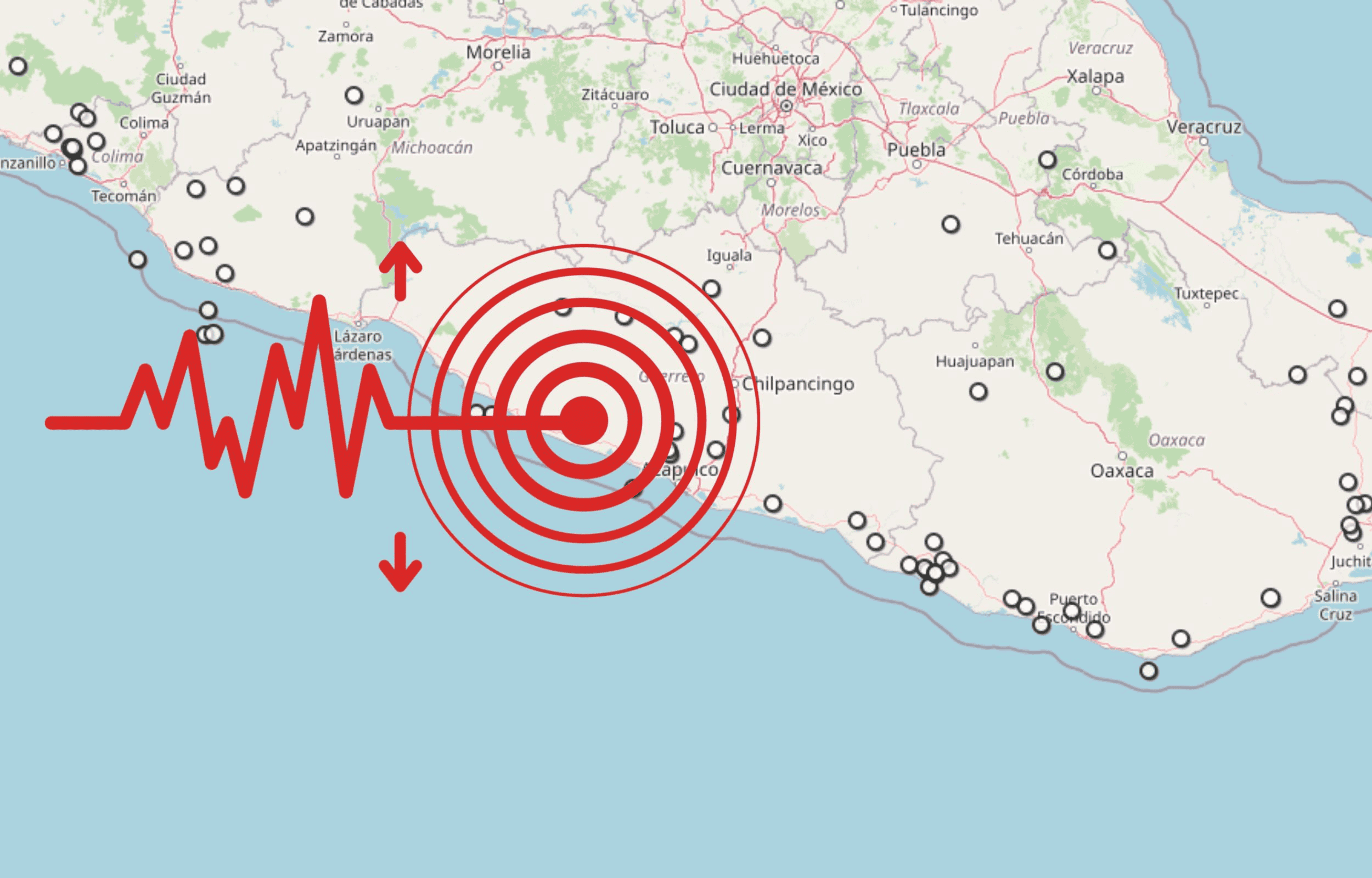 Sismo en Guerrero. ESPECIAL / SSN 
