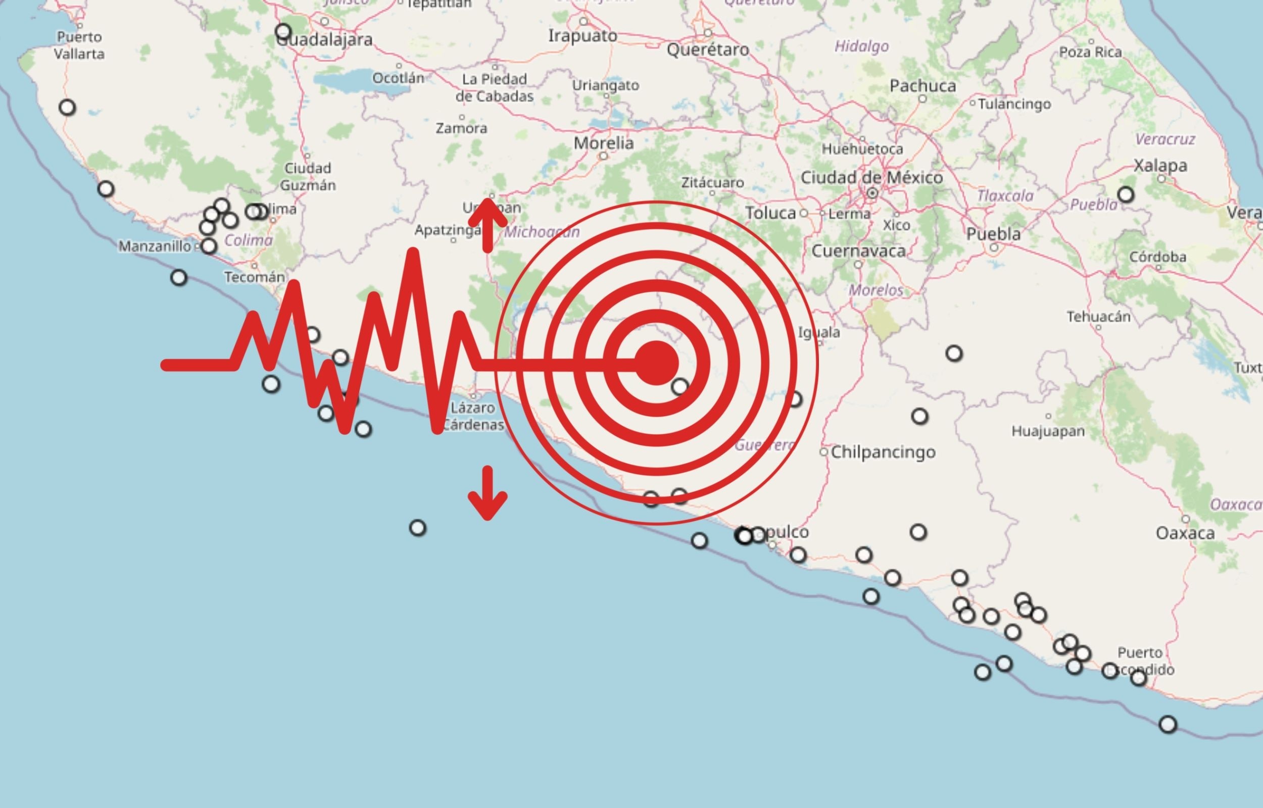  Sismo en Guerrero. ESPECIAL / SSN