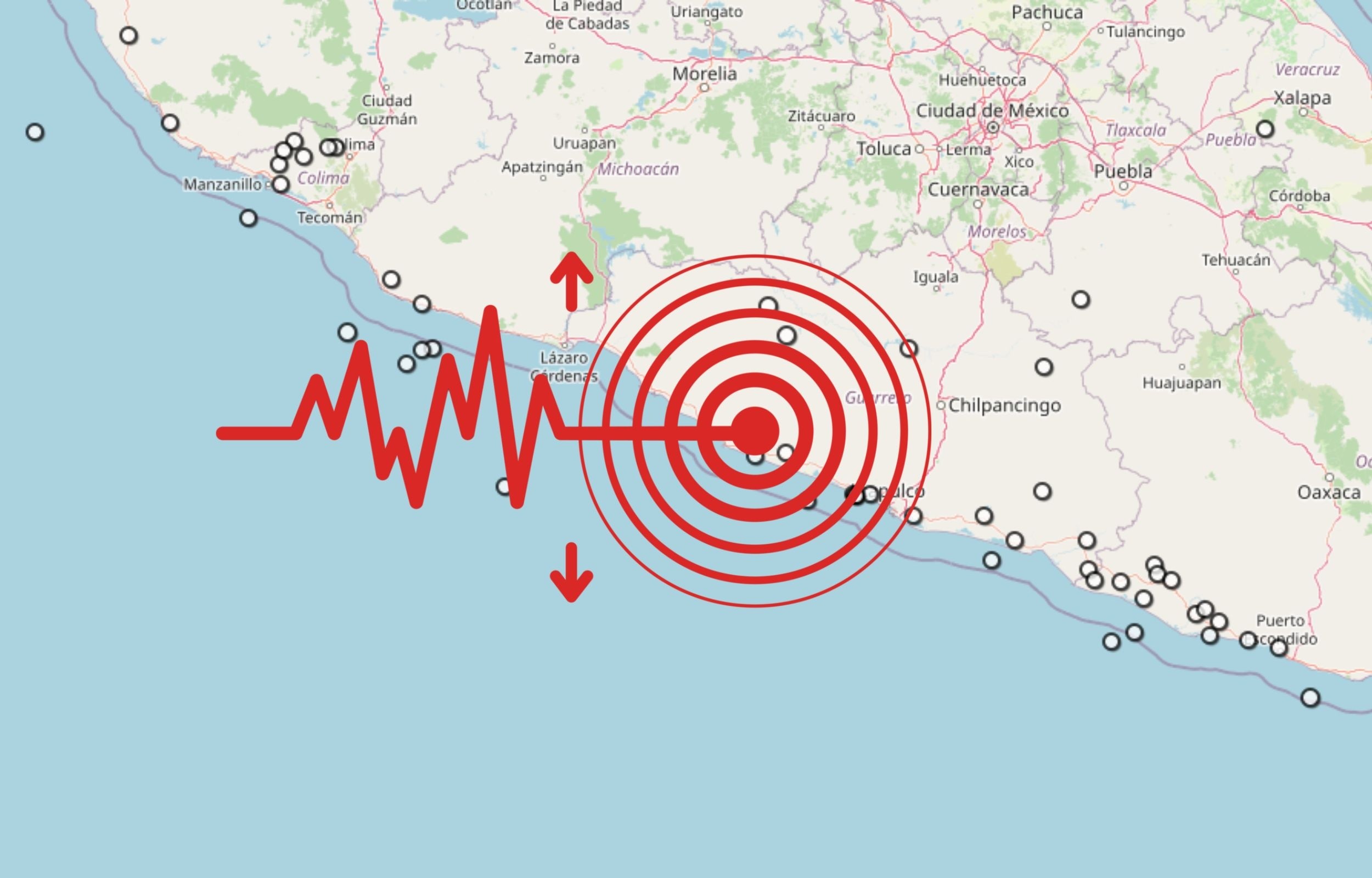 Sismo en Guerrero. ESPECIAL / SSN 