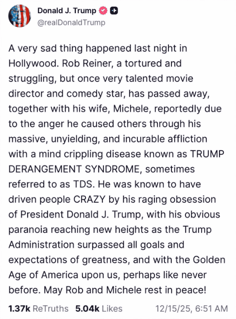 ESPECIAL / TRUTH SOCIAL / @realDonaldTrump&nbsp;