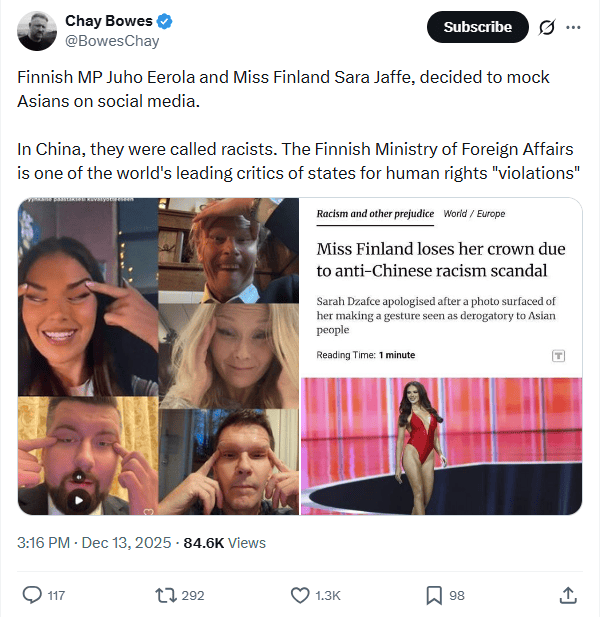 &nbsp;Funcionarios conservadores respondieron en redes sociales. X / @BowesChay