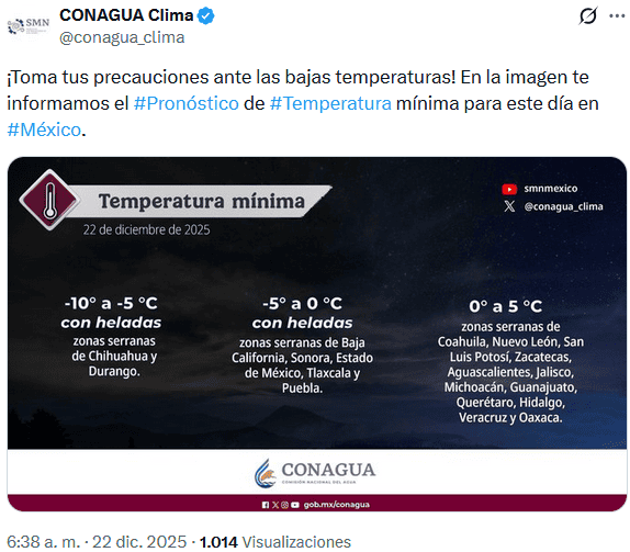 &nbsp;X /@conagua_clima