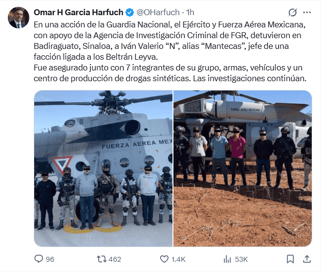 &nbsp;Anuncio de la captura de el 