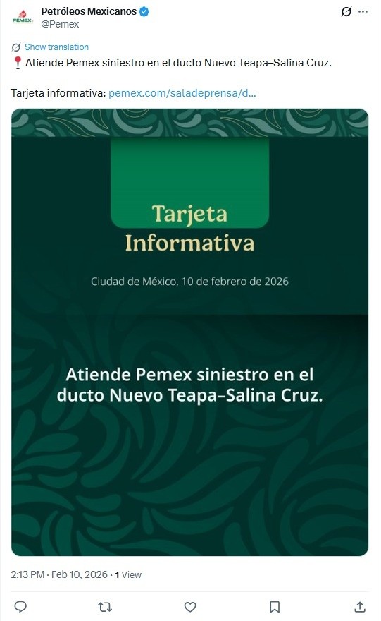 CORTESÍA/  Petróleos Mexicanos (Pemex)