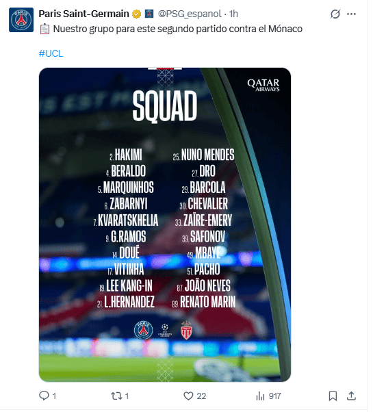 &nbsp;X / @PSG_espanol